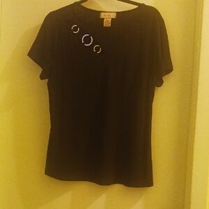 Elegant Black Top with Decorative Accents